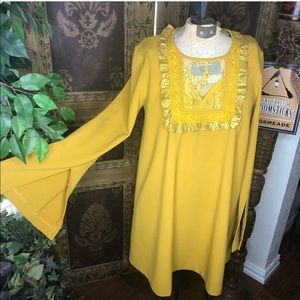 Free People mustard swing dress